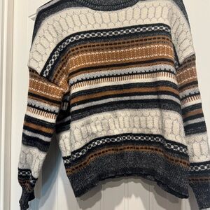 ROMWE Black and Brown Striped Sweater
